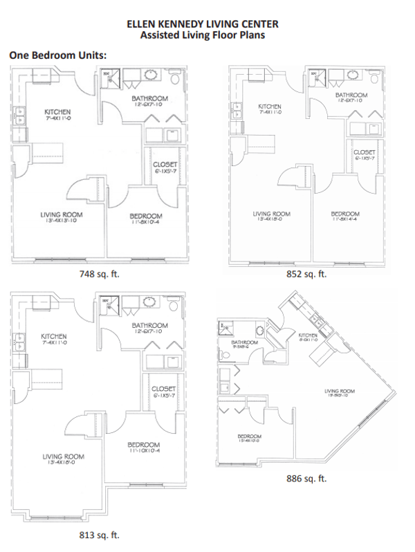 A plan of the assisted living apartment