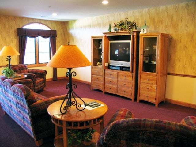 A living room with television